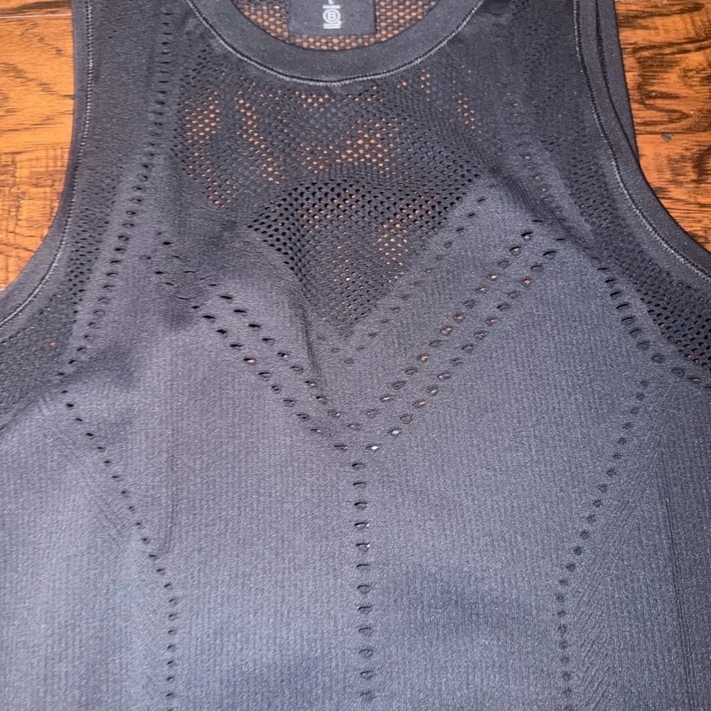 Athleta Black Racerback Perforated Athletic Tank - Picture 6 of 7
